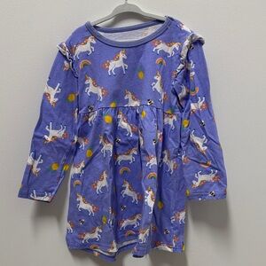 Purple Unicorn Print Dress